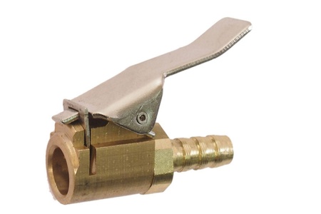 Купить Наконечник насоса под шланг 8мм (с флажком) Евро с клапаном, латунь MELCO 15000014