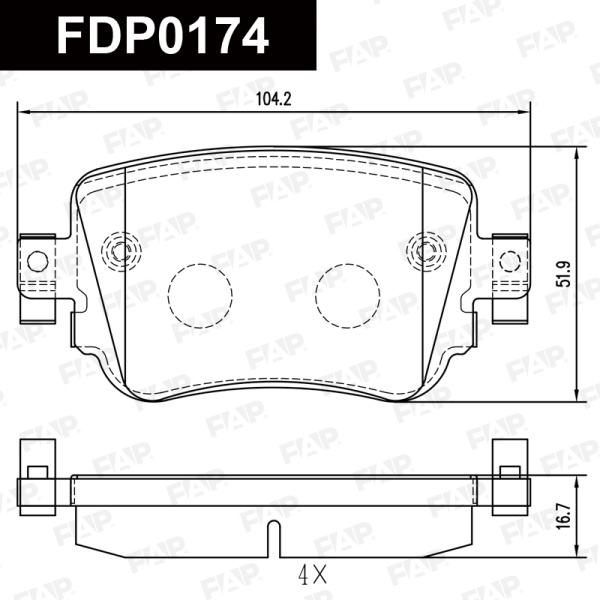 Колодки тормозные FAP FDP0174