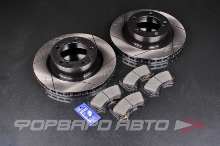 Купить Комплект колодки + диски TOYOTA Land Cruiser LC200, LEXUS LX450D, LX570 после 2015, передняя ось, тормозные диски + тормозные колодки, серия HD+ DC BRAKES DC1303RDC35451SP