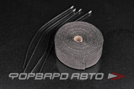 Купить Термолента 50 мм - 10 м, 550°C, стекловолокно, черная, 5 нержавеющих хомутов 5 мм * 300 мм EPMAN EP-WR21BK