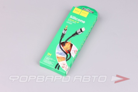 Купить Кабель AUX lightning-3.5мм 1м Аудиосоединитель, черный HOCO UPA22