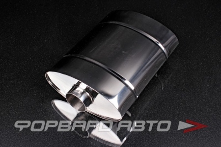 Купить Глушитель Вход = 63 мм Выход = 63 мм Длина = 300 мм, Диаметр = 240*115мм (овал), центр/центр Formula-T 00-00000359