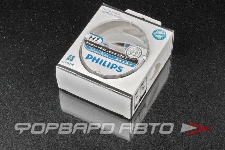 Купить Лампа H7 12V 55W +W5W 4300k White Vision PHILIPS 12972 WHVSM