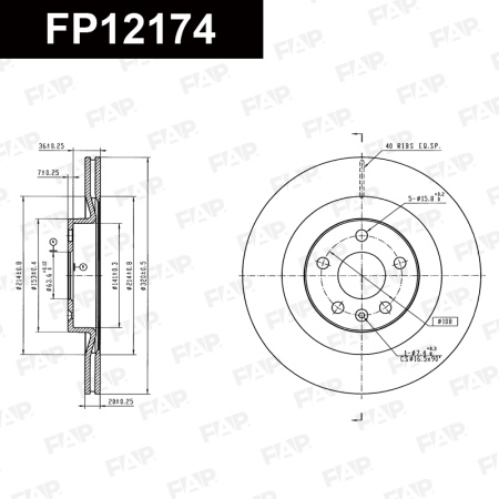 Купить Диск тормозной FAP FP12174