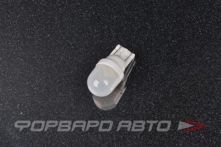 Лампа светодиодная 12V T10 1SMD (W5W)  фарфор, белая Китай T10 SMD2(5630)C