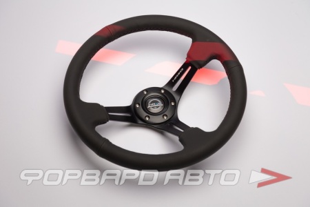 Купить Руль 350 мм, большой вылет, кожа, черная нить NRG RST-018R