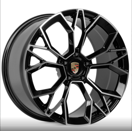 Диск колесный Porsche Cayenne III - 5*130 R21" 11J ET58 DIA 71,6 FG565X чёрный + полированные спицы SKILL FG565X J11