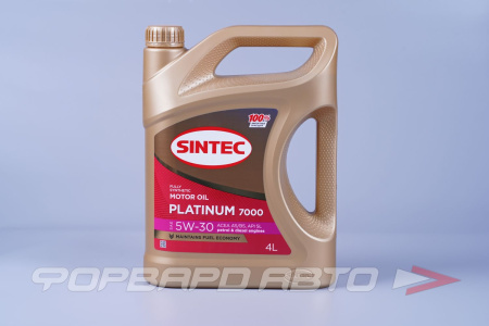 Купить Масло моторное 5W30 4л, PLATINUM 7000 A5/B5 (c) SINTEC 600158