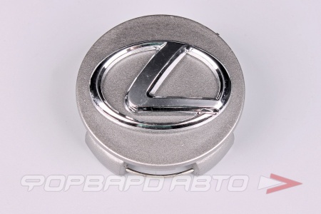 Купить Колпачок ступицы для литых дисков Lexus, D55/62мм, Grey+3D хром лого, <> LX-04