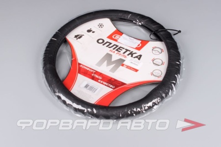 Купить Оплетка руля (M) Touch-2  черная экокожа SKYWAY S01102174