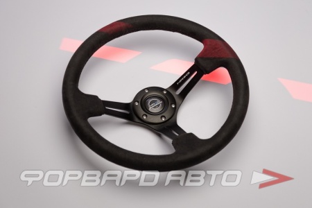 Купить Руль 350 мм, большой вылет, замша, черная нить NRG RST-018SA