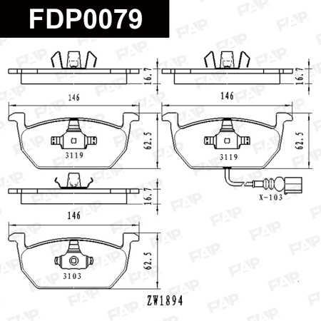 Купить Колодки тормозные FAP FDP0079