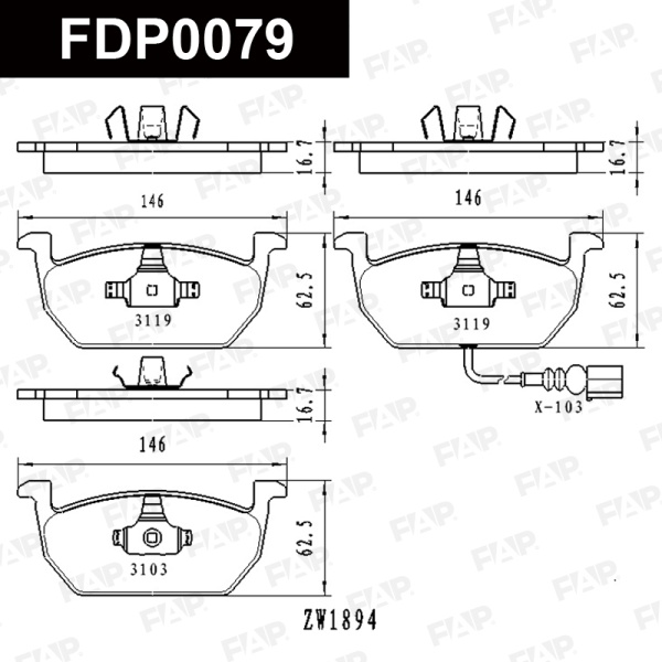 Колодки тормозные FAP FDP0079