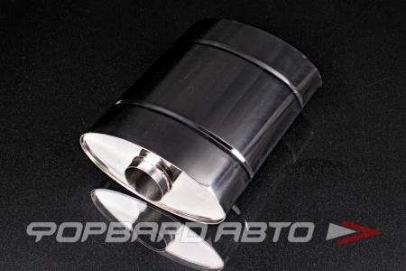 Купить Глушитель Вход = 63 мм Выход = 63 мм Длина = 300 мм, Диаметр = 240*115мм (овал), центр/смещен Formula-T 00-00000360