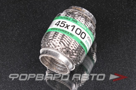 Купить Гофра глушителя 45*100 (wire mesh, interlock) кольчуга с обмоткой EuroEx 45X100ILWM