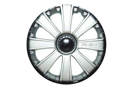 Купить Колпак колесный R14" RS-T трафарет пруж., серебристо-черный,  к-т 4 шт АКС АК1446