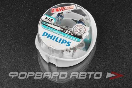 Купить Лампа H4 12V 60/55W X-Treme Vision (+130%) (2шт) (3700k) PHILIPS 12342 XVS2
