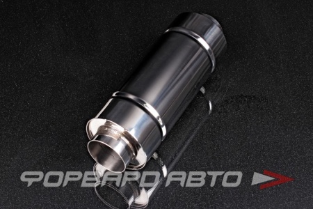 Купить Глушитель Вход = 63 мм Выход = 63 мм Длина = 250 мм, Диаметр 100 мм, нержавеющая сталь Formula-T 00-00000366