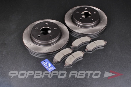 Купить Комплект колодки + диски DODGE RAM 1500 336*28 мм, передняя ось, тормозные диски + тормозные колодки, серия HD+ DC BRAKES DC1084RDC19151S