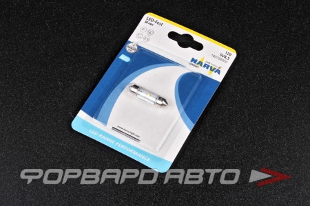 Купить Лампа светодиодная 12V C10W (салонная 38мм) 6000K (блистер) NARVA 18079