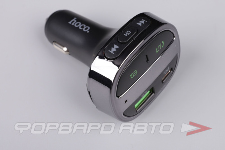 Модулятор MP3 + FM трансмиттер с bluetooth, 3A 1USB, 1USB-C, QC3.0  черный HOCO E70