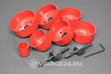 Купить Коронки по дереву 22,41,54,57,60,64,67мм, (+2адаптора) ЭНКОР 19158