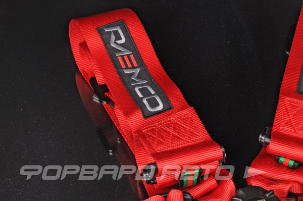 Ремни 6-ти точечные, 3" FIA 8853-2016 (до 2026 года) красный RAEMCO C-06R-AL