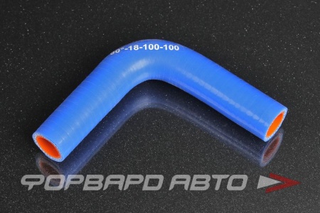 Купить Патрубок силиконовый 18 мм, 90°, L=100*100 мм, синий MELCO 90°-18-100-100