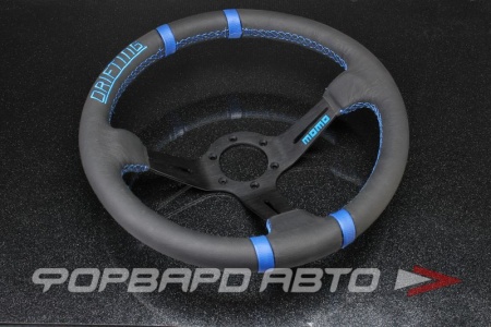 Купить Руль 350мм, большой вылет, кожа черно-синий "Drifting" MOMO STYLE Drifting