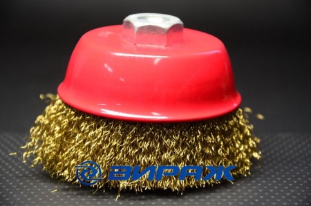 Купить Корщётка на УШМ желтая чашка Ф100 М14 MATRIX 