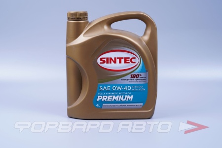Купить Масло моторное 0W40 4л, PREMIUM 9000 SP/CF A3/B4 (c) SINTEC 600127