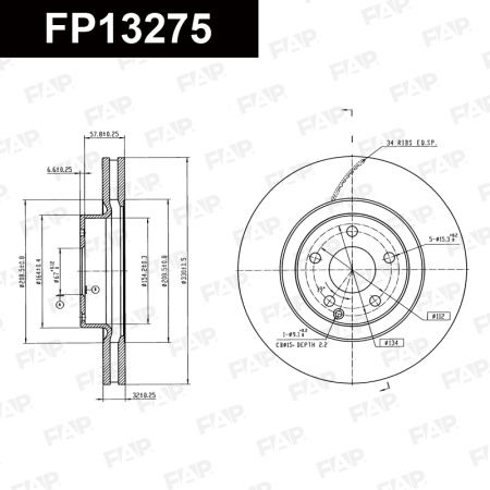 Диск тормозной FAP FP13275