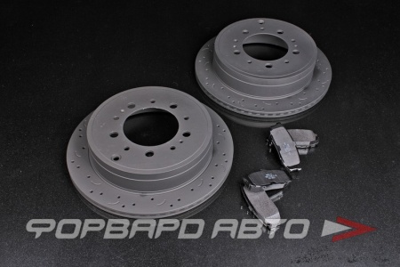 Купить Комплект колодки + диски TOYOTA Land Cruiser LC200, LEXUS LX450D, LX570, задняя ось, тормозные диски HAWK + тормозные колодки HAWK LTS HAWK HKC5011.590Y