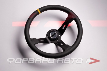 Купить Руль 330 мм, вылет 90 мм,кожа перфорированная, TANIDA Motor Sports + кнопка сигнала TANIDA silver JURAN RACING 355621 + 355782