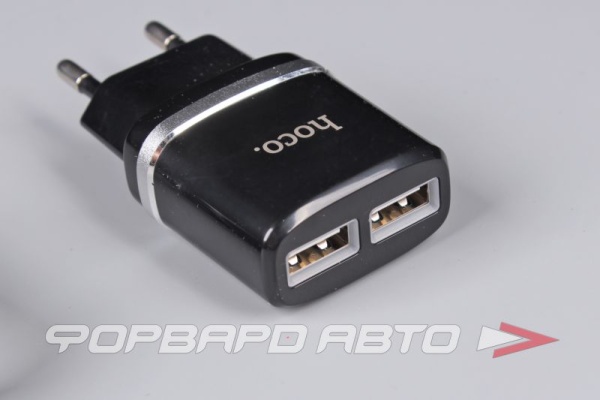 Устройство зарядное 2USB + кабель Micro 1м HOCO C12