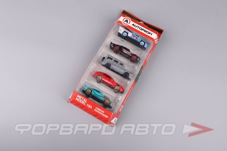 Купить Набор коллекционных машинок 1:64, 5 штук (TRU-001 BL/WH, MUS-001 BK, 4X4-002 GY, SUP-002 RD, ROD-001 TF) AUTOPROFI SET-0505