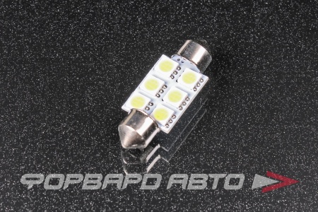 Купить Лампа светодиодная 24V T11 C5W 6 SMD 1-конт 36мм Белая, Cалон, номер min2 SKYWAY S08202009