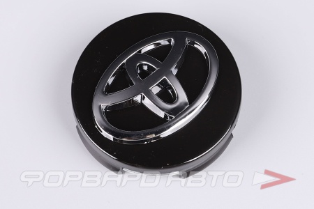 Купить Колпачок ступицы для литых дисков Toyota, D60/62мм, h=6.5-13.5 Black+3D хром лого <> TY-07