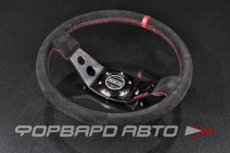 Купить Руль 350 мм, малый вылет, замша, черно-красный SPARCO STYLE SP350rd