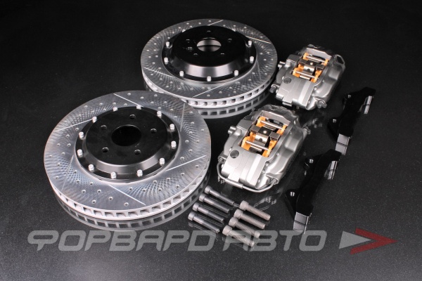 Комплект тормозной системы R18 Toyota Camry VX50 (суппорта + диски + колодки + шланги) BREMBO STYLE 