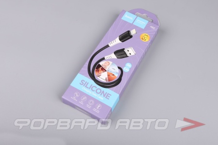 Купить Кабель USB iPhone  силиконовый черный  1м HOCO X82