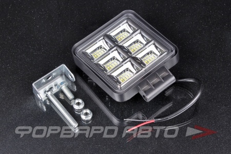 Купить Фара противотуманная "OFF - Road", 48 диодов, 48W, рассеиваемый свет, алюминиевый корпус (пылевлагозащищенный) 12/24V KS-AUTO KS-WSQ048F(SLIM)