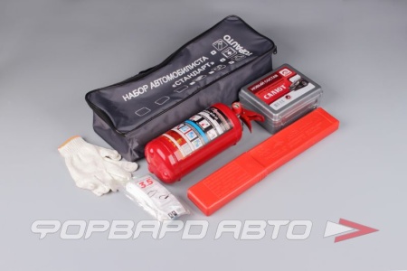 Купить Набор автомобилиста (огнетушитель ОП-2, аптечка, знак, трос, перчатки) "СТАНДАРТ 1" TOP AUTO НАС19