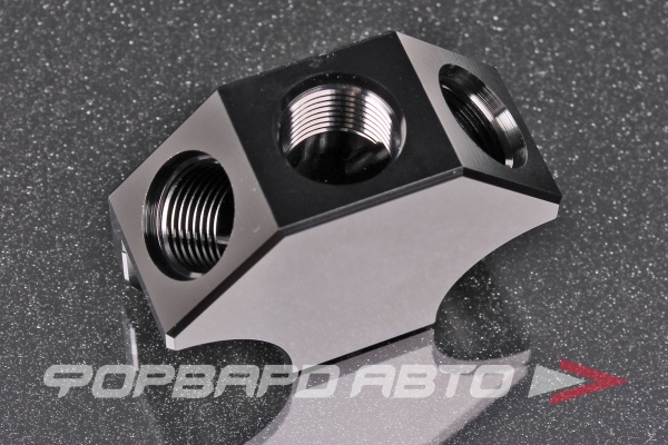 Фитинг Y-блок ORB10 - ORB8 - ORB8 - ORB8 "мама" (female) с крепеж. отверстиями AB88 