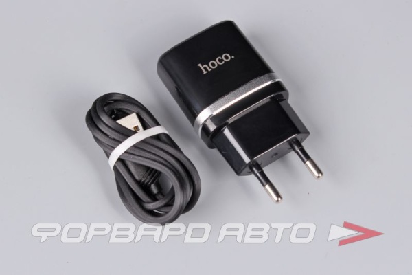 Устройство зарядное 2USB + кабель Micro 1м HOCO C12