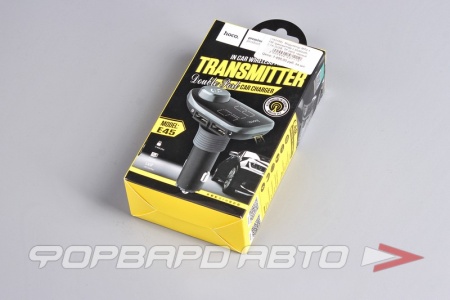 Купить Модулятор MP3 + FM трансмиттер с bluetooth, 2,1A 2USB, TF card, черный HOCO E45