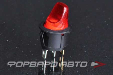 Тумблер 2 положения 12V, флажковый (с подсветкой) (короткий)  