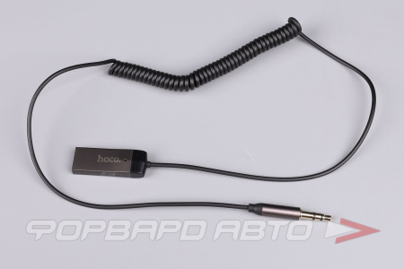 Ресивер-AUX проигрыватель Bluetooth V5.3 Hoco E78 (AUX 3.5-3.5) с микрофоном, черный HOCO E78