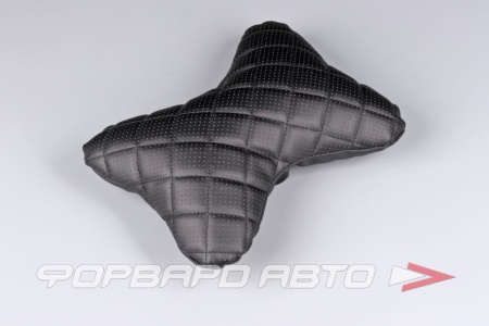 Купить Подушка на подголовник косточка EXPENSIV искусственная кожа,черная(строчка черная) SKYWAY S08001006