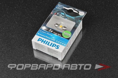 Купить Лампа светодиодная 12V C5W (салонная 30мм) 4000K Fest T14 (SV8,5-30/11) PHILIPS 12940 4000KX1